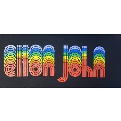 Elton John Rainbow Logo Raglan T Shirt Black Red Size Large - Thumbnail 4