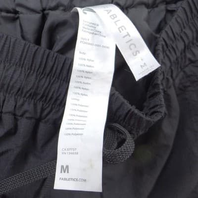 Fabletics Black Nylon Joggers Windbreaker Pants Womens Medium - Thumbnail 2