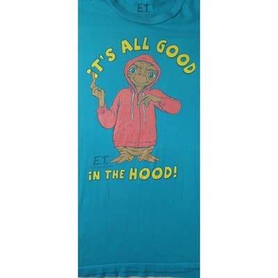 ET The Extra Terrestrial T Shirt Mens Graphic Tee Blue Ripple Junction - Thumbnail 4