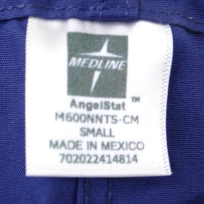 Medline AngelStat Royal Blue Scrub Pants Small Straight Leg Elastic - Thumbnail 2