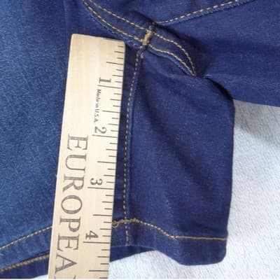 NWT-Nine West Womens High Rise Button Fly Denim Shorts Dark Wash Rinse - Thumbnail 7