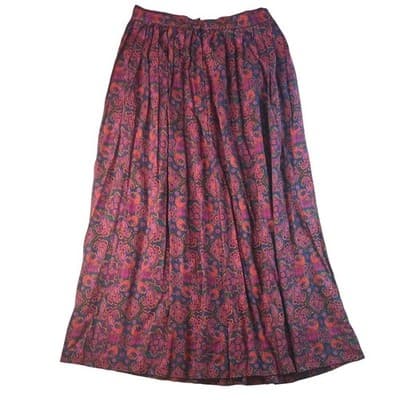 Portraits by Northern Isles Pleated Maxi Skirt Paisley Print Rayon Size 8 - Thumbnail 11