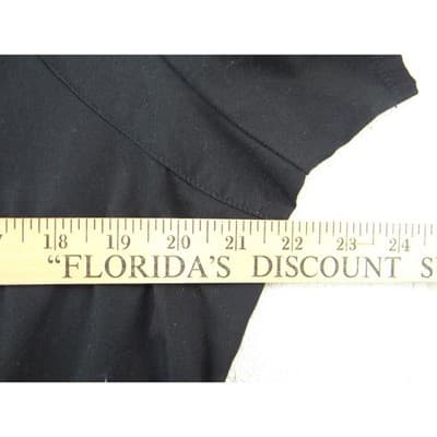 Cherokee Workwear Black Scrub Top Womens Large Notched V-Neck Cinched Back 2223 - Thumbnail 3