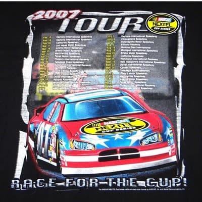 Y2K NASCAR Nextel Cup Series 2007 Tour TShirt Mens 3X Black Graphic Double Sided - Thumbnail 5