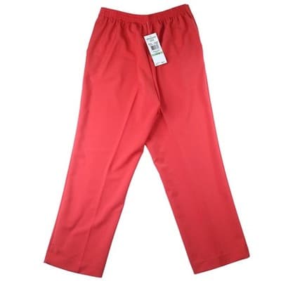 NWT Alfred Dunner Womens Coral Elastic Waist Cropped Pants Sz 8 Polyester Blend - Thumbnail 3