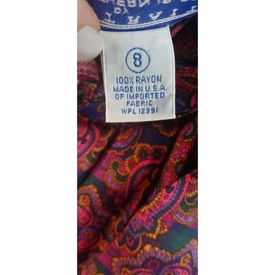 Portraits by Northern Isles Pleated Maxi Skirt Paisley Print Rayon Size 8 - Thumbnail 6