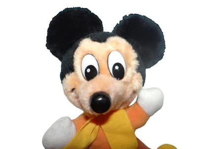 Vintage Disney Mickey Mouse A Christmas Carol Plush Toy with Yellow Scarf - Thumbnail 4