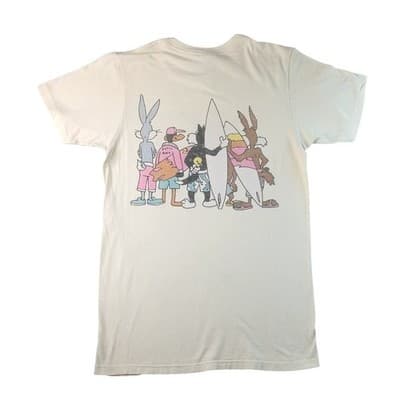 Vintage Looney Tunes Crew Graphic T Shirt Women's Cream Bugs Bunny Daffy Duck - Thumbnail 5