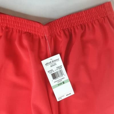 NWT Alfred Dunner Womens Coral Elastic Waist Cropped Pants Sz 8 Polyester Blend - Thumbnail 4