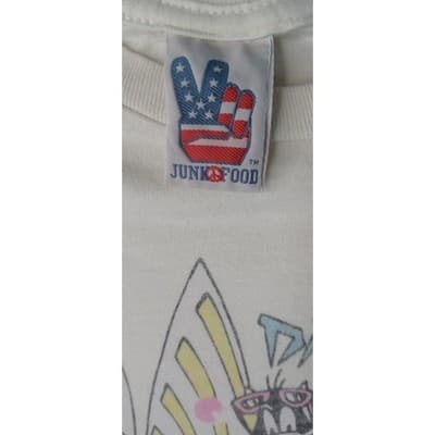 Vintage Looney Tunes Crew Graphic T Shirt Women's Cream Bugs Bunny Daffy Duck - Thumbnail 4
