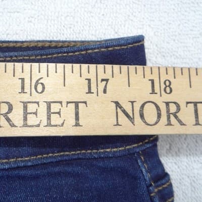 NWT-Nine West Womens High Rise Button Fly Denim Shorts Dark Wash Rinse - Thumbnail 6