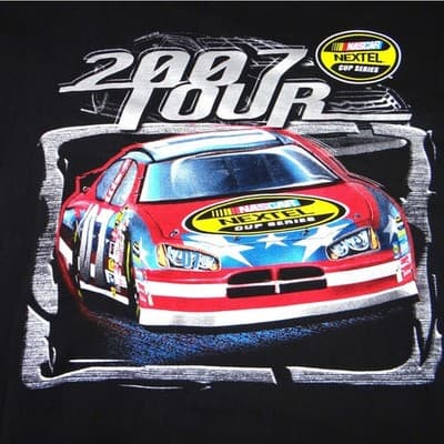 Y2K NASCAR Nextel Cup Series 2007 Tour TShirt Mens 3X Black Graphic Double Sided - Thumbnail 4