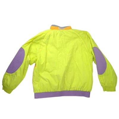 Vintage Volkl Mens Neon Colorblock Windbreaker Pullover Jacket Large 90s Retro - Thumbnail 3