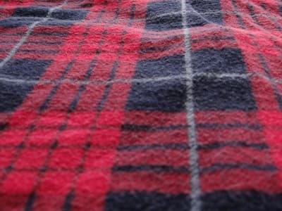 Men's Red and Navy Plaid Flannel Casual Shirt - Thumbnail 6