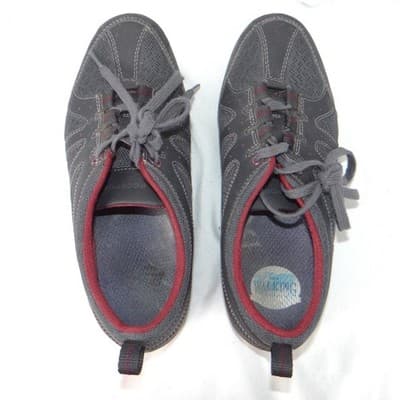 Rockport Walking Sneakers Womens 7.5 Charcoal Grey Burgundy Low Top Shoe - Thumbnail 6