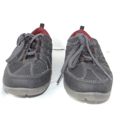 Rockport Walking Sneakers Womens 7.5 Charcoal Grey Burgundy Low Top Shoe - Thumbnail 4