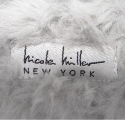 Nicole Miller New York Womens Faux Fur Criss Cross Slippers Grey Size M 6.5-7.5 - Thumbnail 8