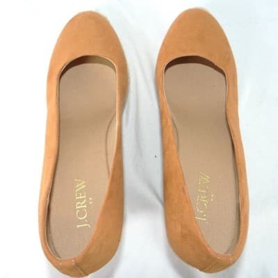 J. Crew Womens Tan Faux Suede Espadrille Wedge Pumps Camel Size 6.5 - Thumbnail 6