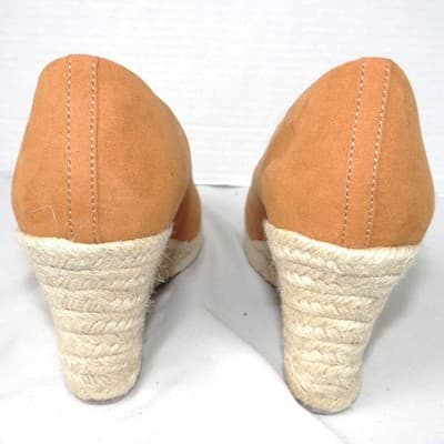 J. Crew Womens Tan Faux Suede Espadrille Wedge Pumps Camel Size 6.5 - Thumbnail 5