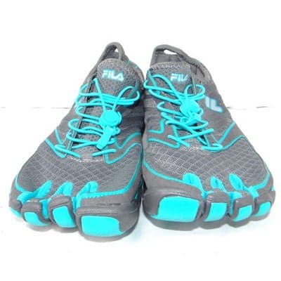 Fila Skele-Toes EZ Slide Womens 7.5 Gray Teal Four Toe Barefoot Shoes - Thumbnail 4