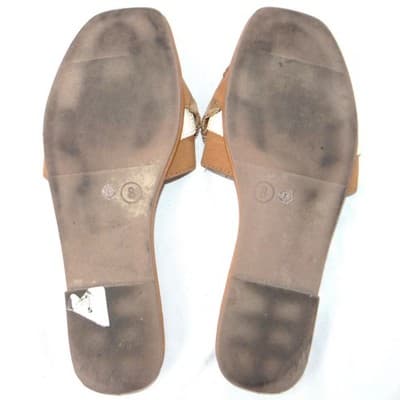 a.n.a a new approach Garth Womens Tan Woven Strap Flat Slide Sandals Size 8M - Thumbnail 6