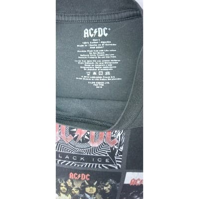 ACDC Band Graphic T Shirt Size Large Black Ice Album Tour Concert - Thumbnail 2