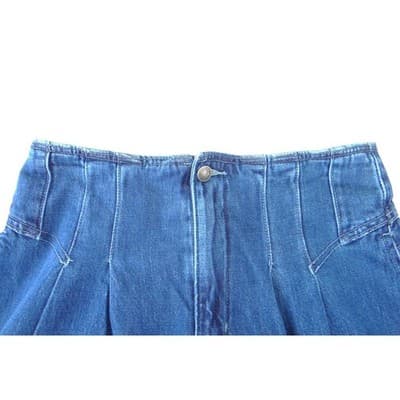We The Free Free People Wide Leg Palazzo Jeans Blue Pleated High Waist 27 - Thumbnail 4