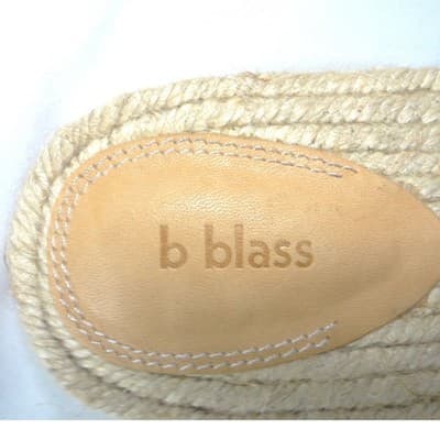 B Blass Womens Blue Frayed Bow Espadrille Slide Sandals Flat Jute Size 7.5M 38 - Thumbnail 9