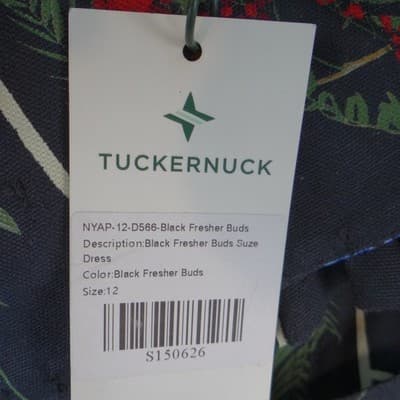 NWT-Tuckernuck Black Fresher Buds Suze Dress Floral Grid Ruffle Midi Size 12 - Thumbnail 4