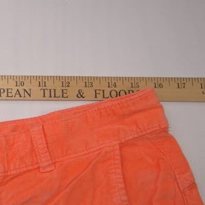 Athleta Womens Coral Orange Corduroy Shorts Size 6 Casual Summer Bright 1796 - Thumbnail 4