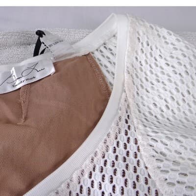NWT-Byron Lars Beauty Mark White Mesh Honeycomb Fit and Flare Dress Size 6 - Thumbnail 6