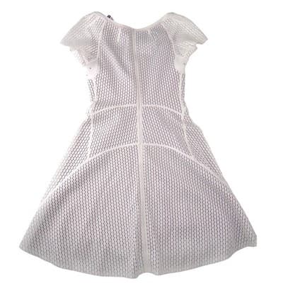 NWT-Byron Lars Beauty Mark White Mesh Honeycomb Fit and Flare Dress Size 6 - Thumbnail 5