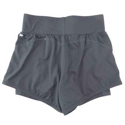 Fabletics Womens Black 2-in-1 High Waisted Running Shorts Built-in Liner - Thumbnail 2