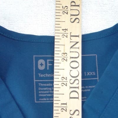 FIGS Technical Collection Womens XXS V-Neck Scrub Top Teal Blue Short Sleeve - Thumbnail 7