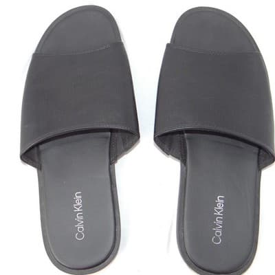 Calvin Klein Mens Black Micro Perforated Slide Sandals Size 12 US 46 EUR - Thumbnail 6