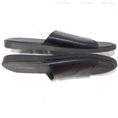 Calvin Klein Mens Black Micro Perforated Slide Sandals Size 12 US 46 EUR - Thumbnail 2