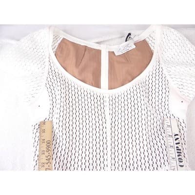 NWT-Byron Lars Beauty Mark White Mesh Honeycomb Fit and Flare Dress Size 6 - Thumbnail 7