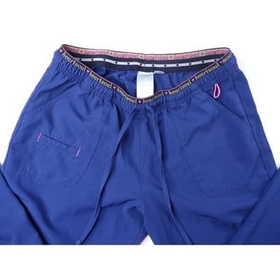 Heartsoul Petite Blue Scrub Pants Drawstring Waist Pockets Flare Leg - Thumbnail 3
