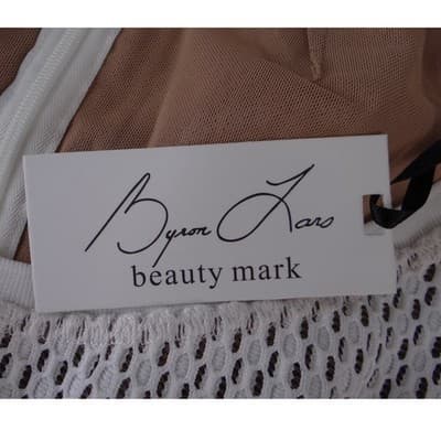 NWT-Byron Lars Beauty Mark White Mesh Honeycomb Fit and Flare Dress Size 6 - Thumbnail 3