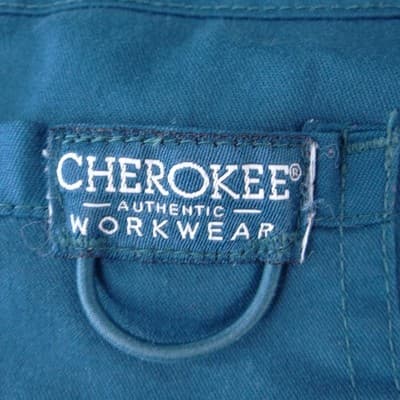Cherokee Workwear Women Caribbean Blue Scrub Pants Cargo D-Ring Large Tall - Thumbnail 4