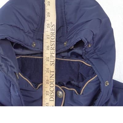 Prince & Fox Navy Blue Quilted Puffer Vest with Detachable Hood XL - Thumbnail 6