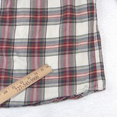 Marine Layer Mens Marge Plaid Flannel Button Down Shirt Red Green Multi Size M - Thumbnail 4