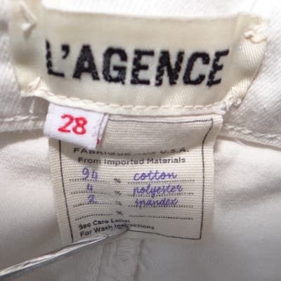 L'AGENCE Womens White High Rise Skinny Stretch Denim Jeans Size 28 - Thumbnail 2