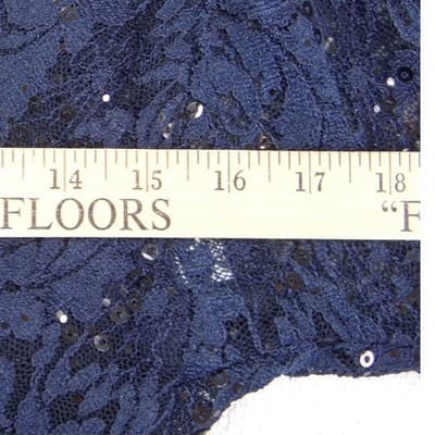 NWT-Tahari Arthur S. Levine Navy Blue Floral Lace Sequin Shrug Bolero Jacket S - Thumbnail 5