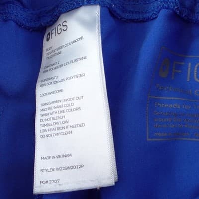 FIGS Technical Collection Royal Blue Scrub Jogger Pants Womens XS - Thumbnail 3