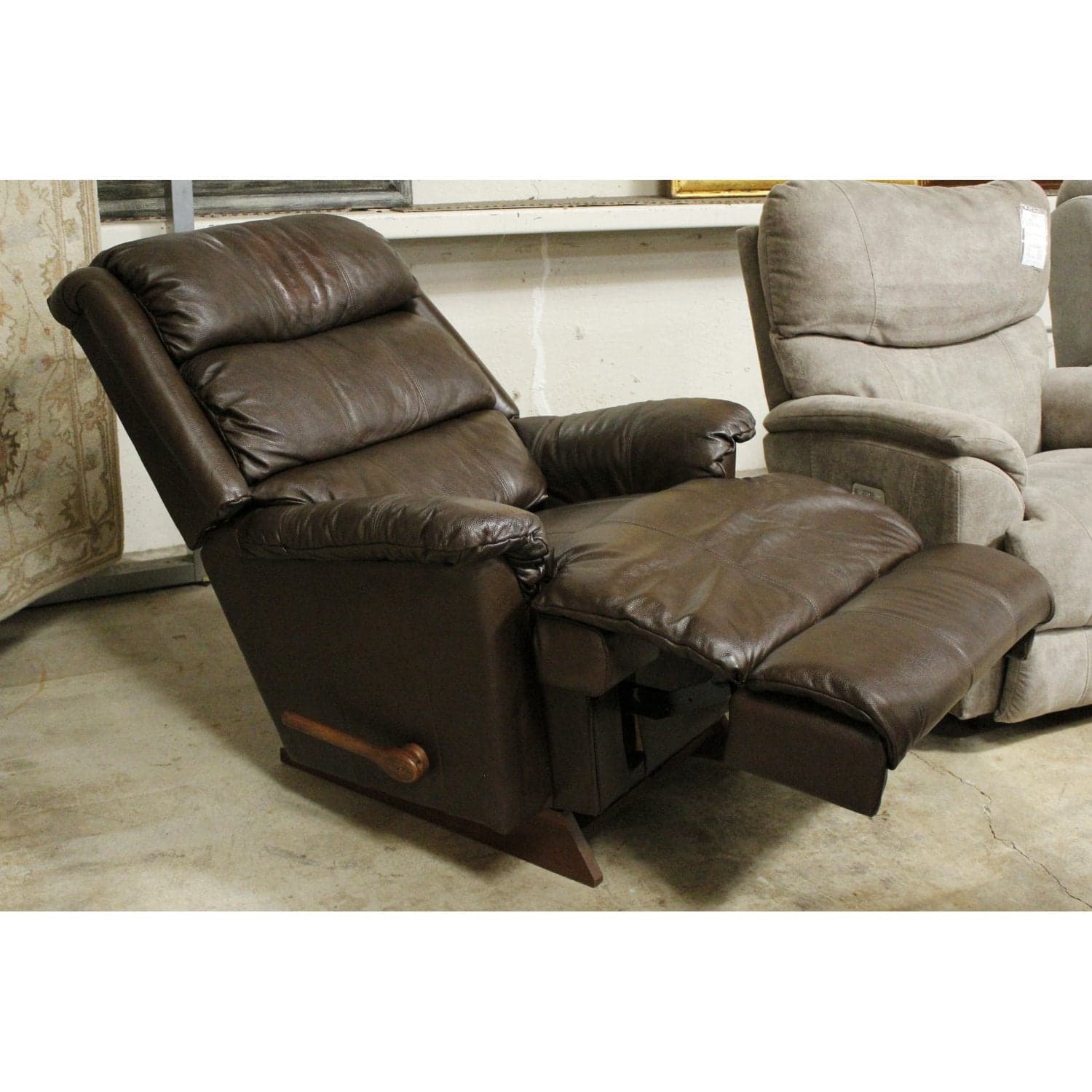 La-Z-Boy Large Size Brown Leather Rocking Recliner - Brown - Thumbnail 2