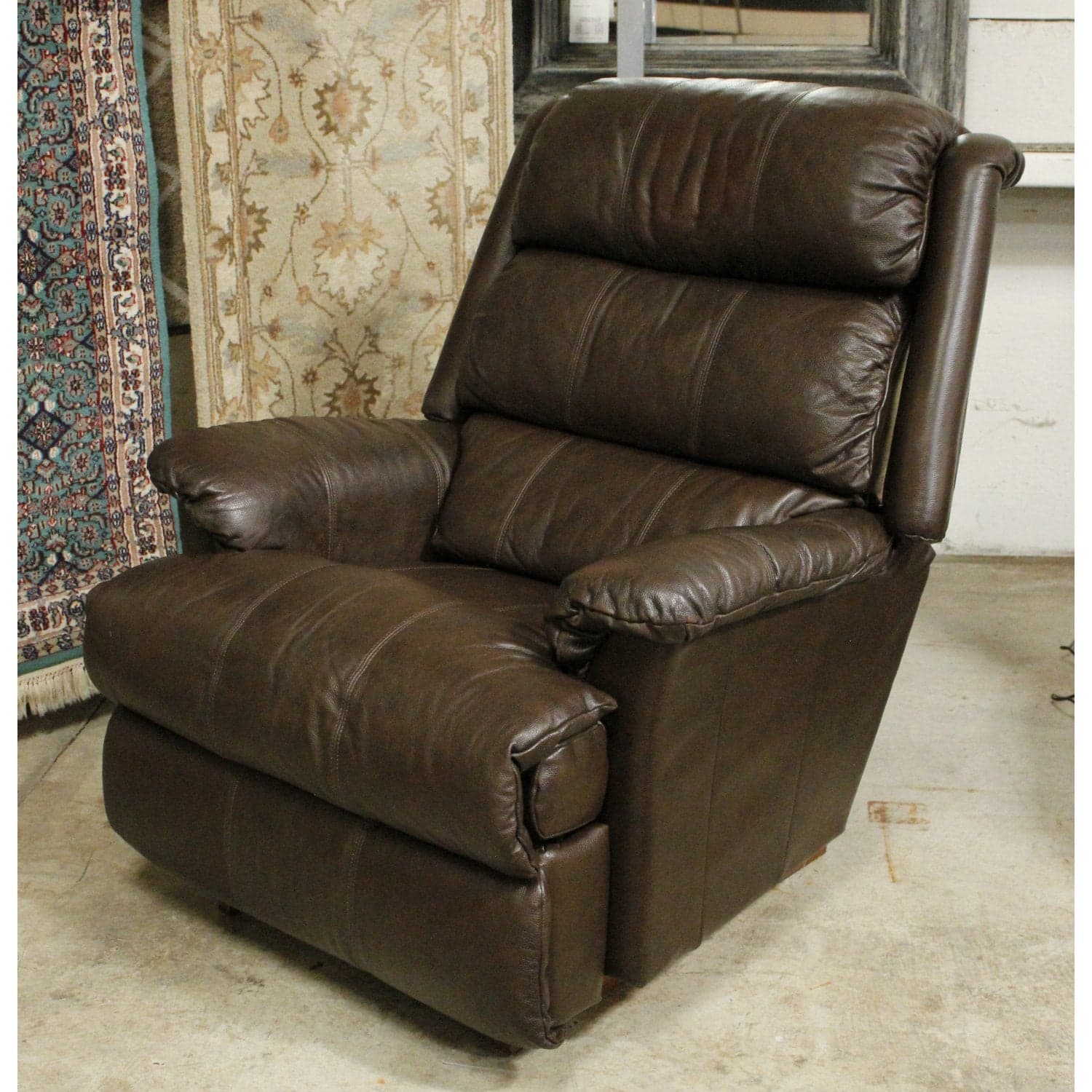 La-Z-Boy Large Size Brown Leather Rocking Recliner - Brown - Thumbnail 4