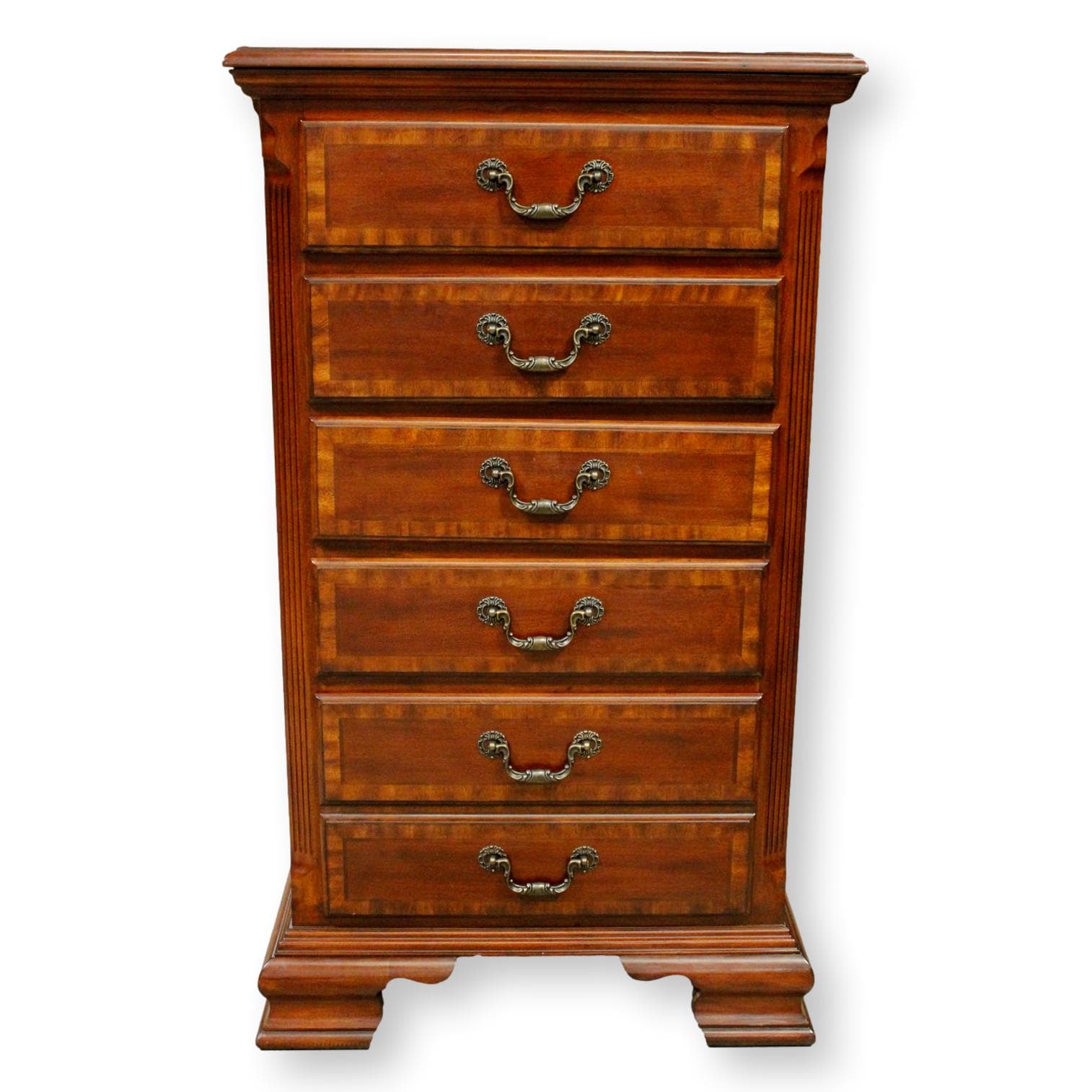 Mahogany Lingerie Chest w/Jewelry Box & Mirror - Mahogany Finish