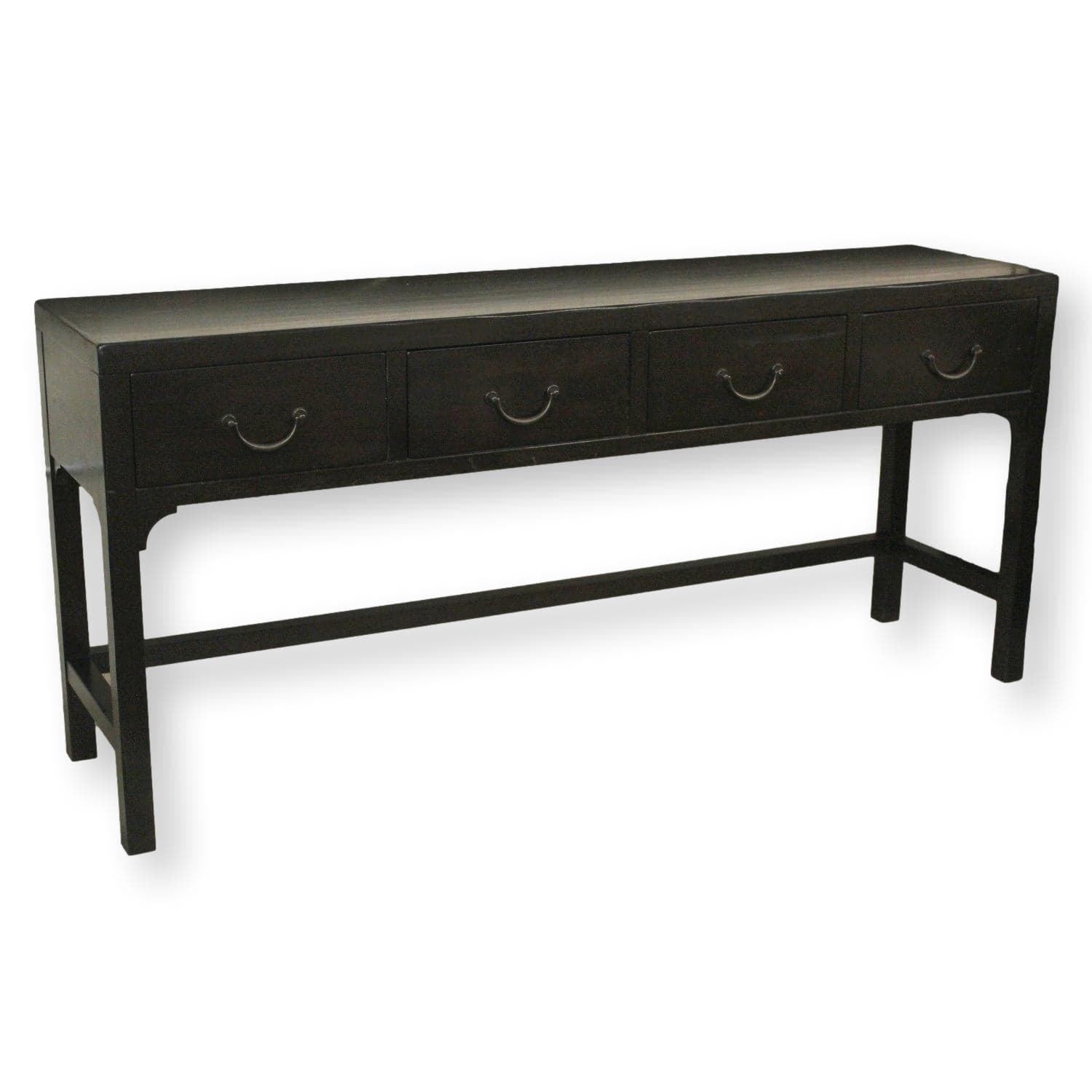 Long 4 Drawer Console Table - Black