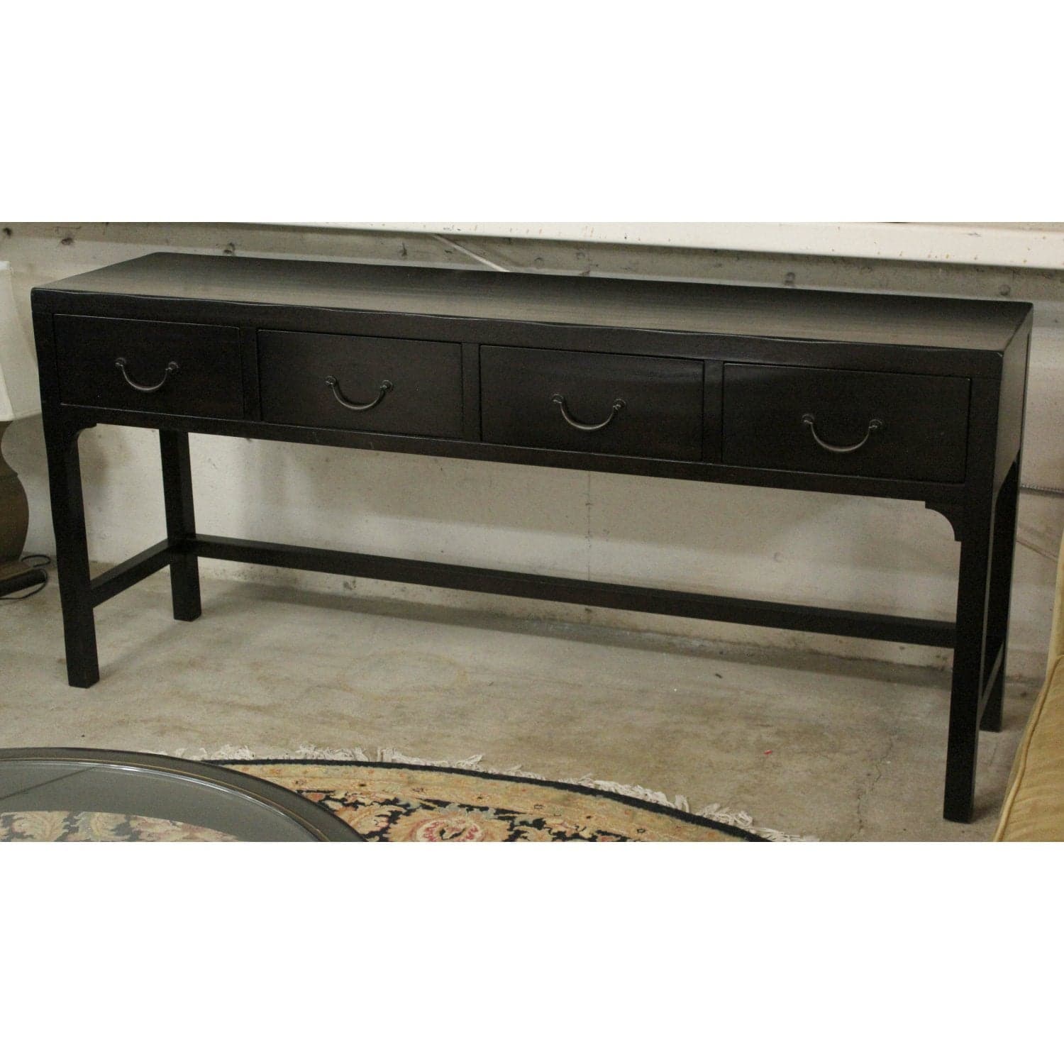 Long 4 Drawer Console Table - Black - Thumbnail 4
